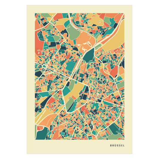 Bruessel city map poster