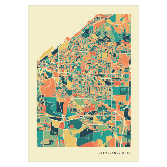 Cleveland, Ohio city map poster
