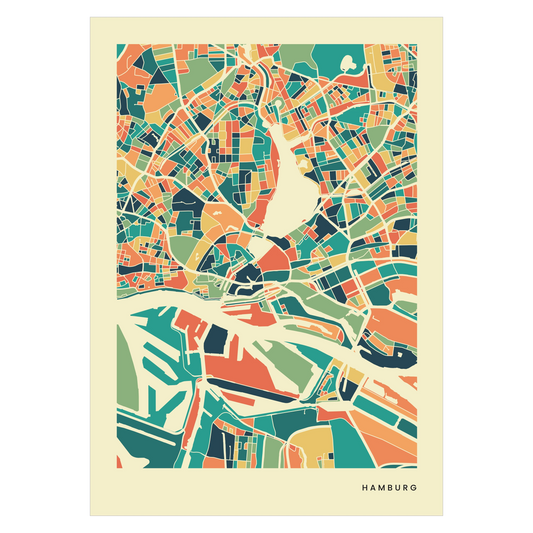 Hamburg city map poster