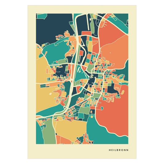 Heilbronn city map poster