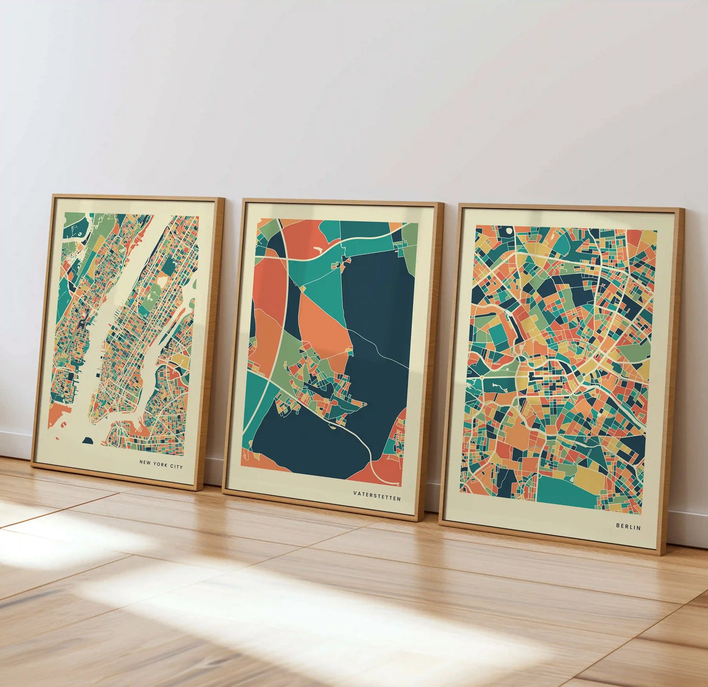 Vaterstetten Stadtkarte Poster – Polychroma Modern Art Print