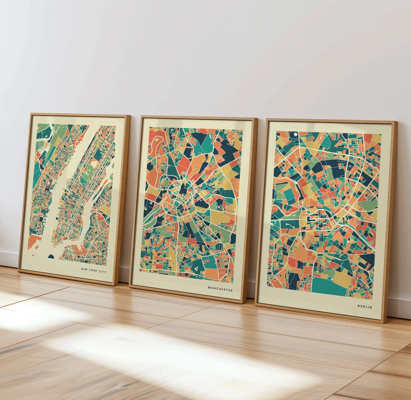 Manchester Stadtkarte Poster – Polychroma Modern Art Print