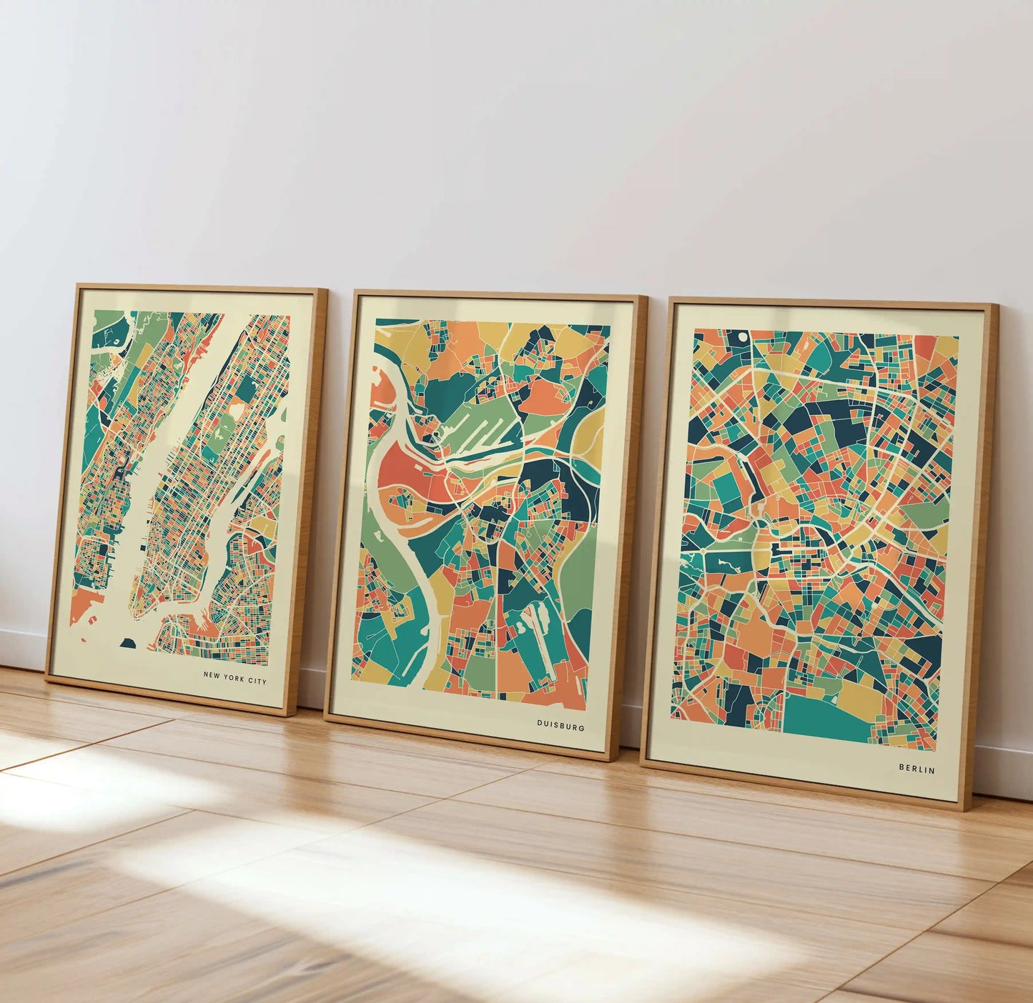 Duisburg Stadtkarte Poster – Polychroma Modern Art Print