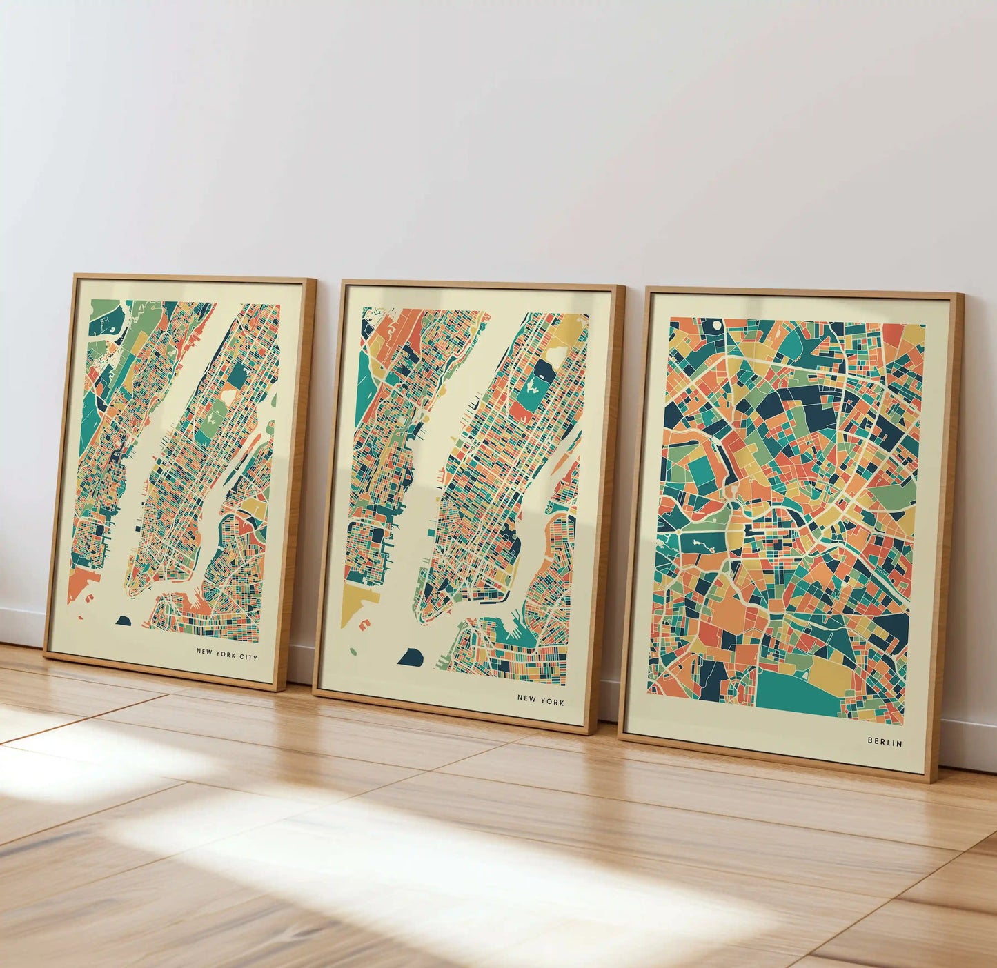 New York Stadtkarte Poster – Polychroma Modern Art Print