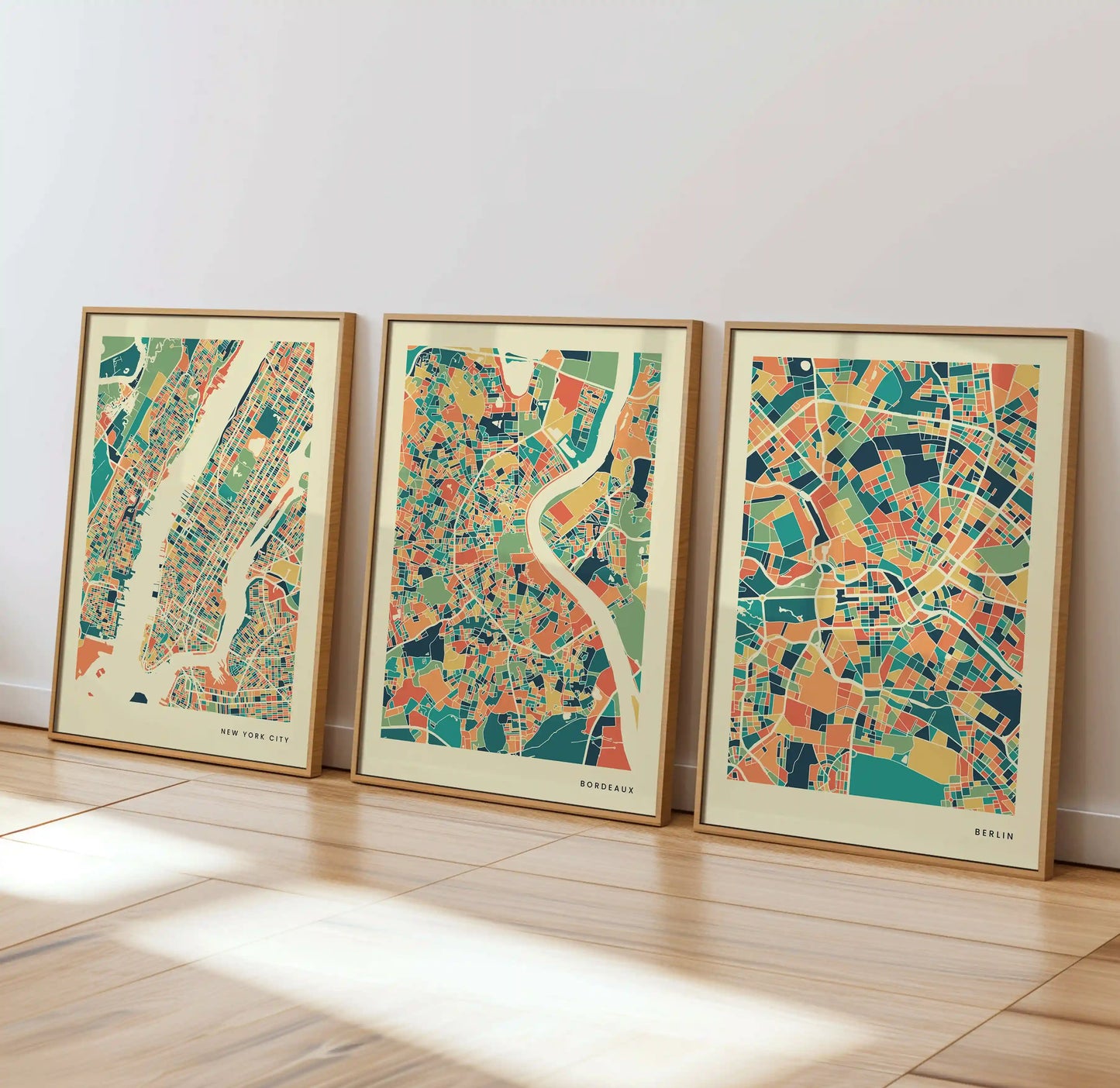 Bordeaux Stadtkarte Poster – Polychroma Modern Art Print