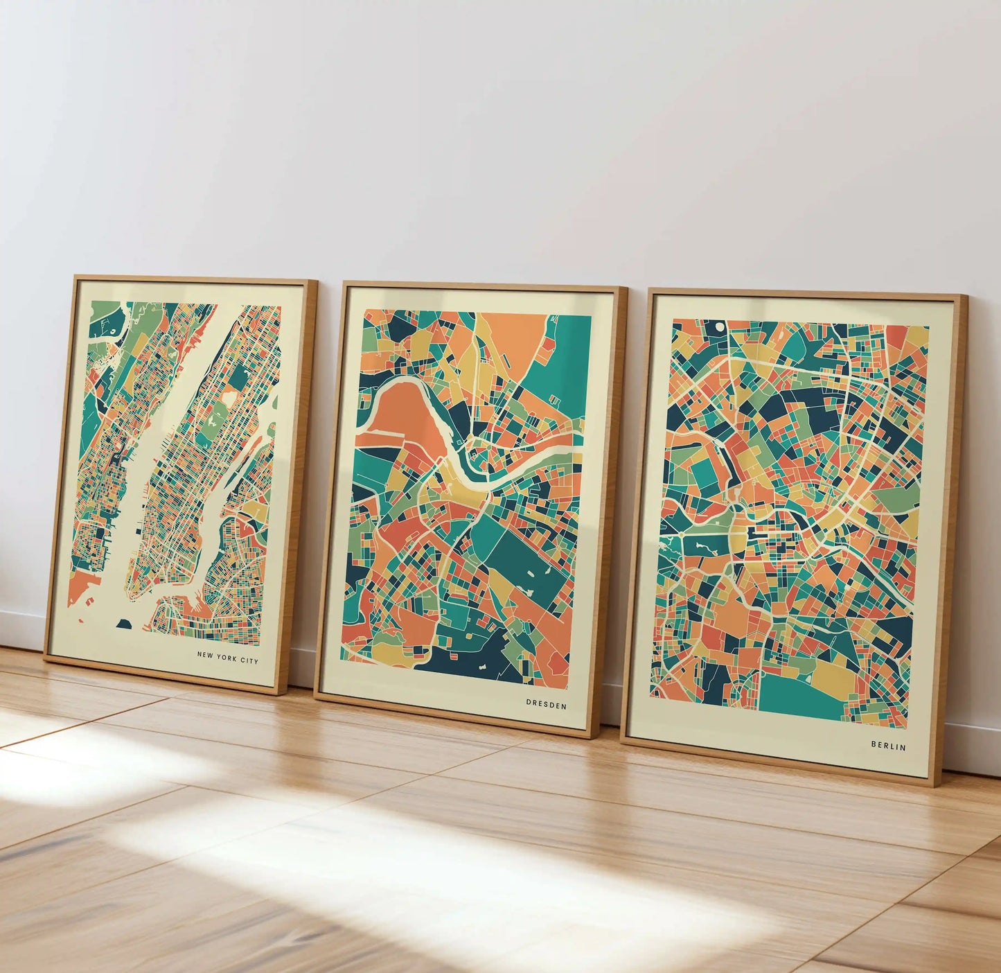 Dresden Stadtkarte Poster – Polychroma Modern Art Print