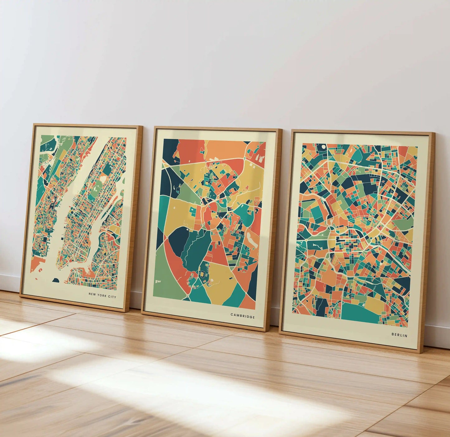 Cambridge Stadtkarte Poster – Polychroma Modern Art Print