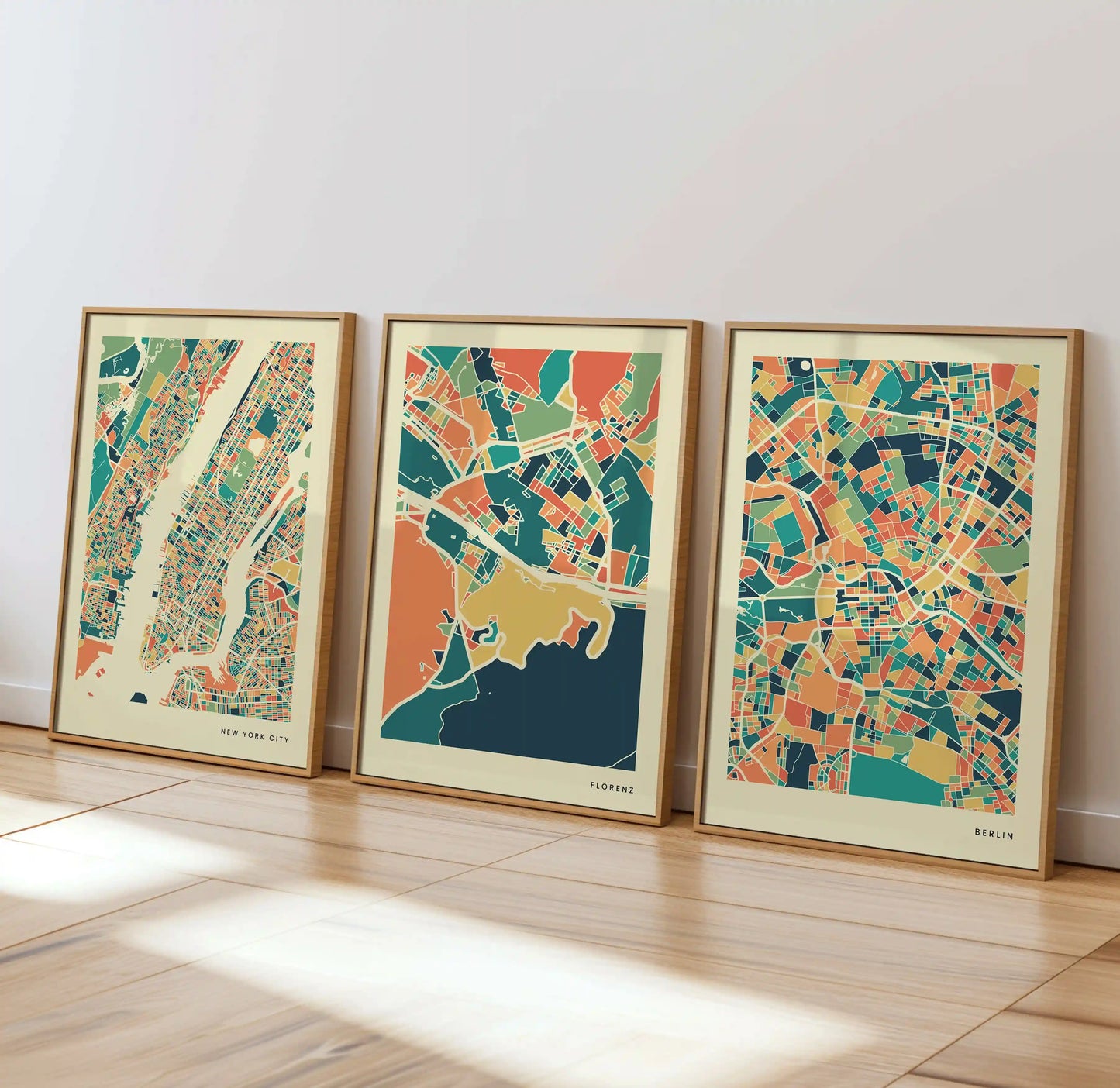 Florenz Stadtkarte Poster – Polychroma Modern Art Print