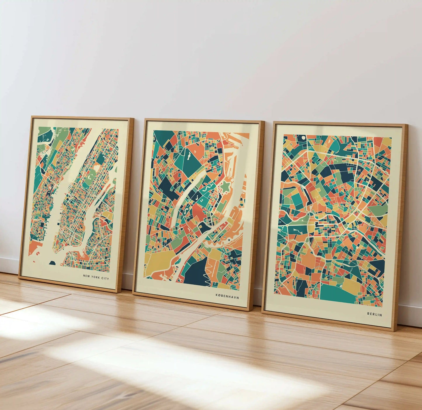 København Stadtkarte Poster – Polychroma Modern Art Print