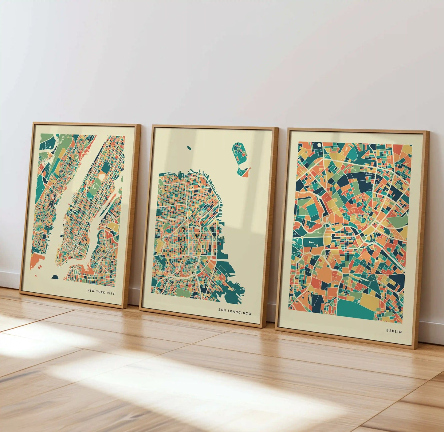 San Francisco Stadtkarte Poster – Polychroma Modern Art Print