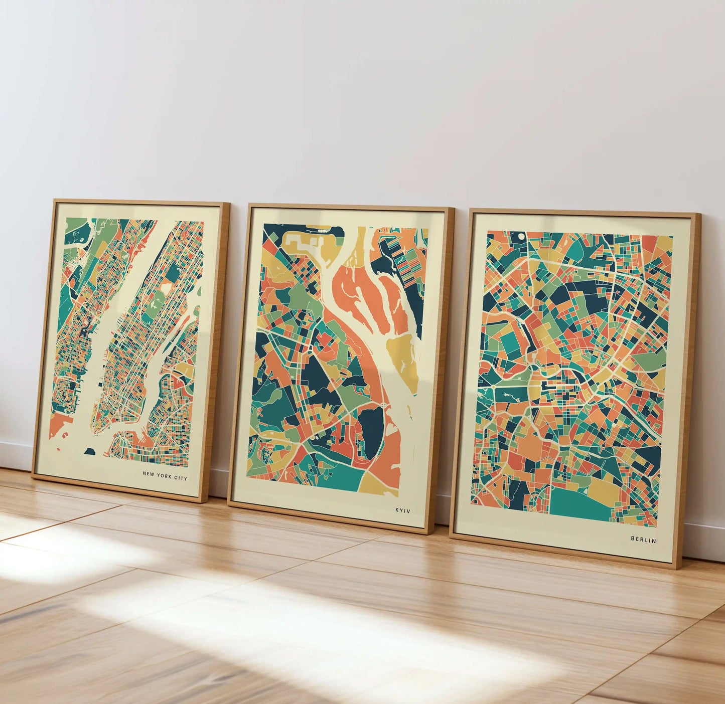 Kyiv Stadtkarte Poster – Polychroma Modern Art Print