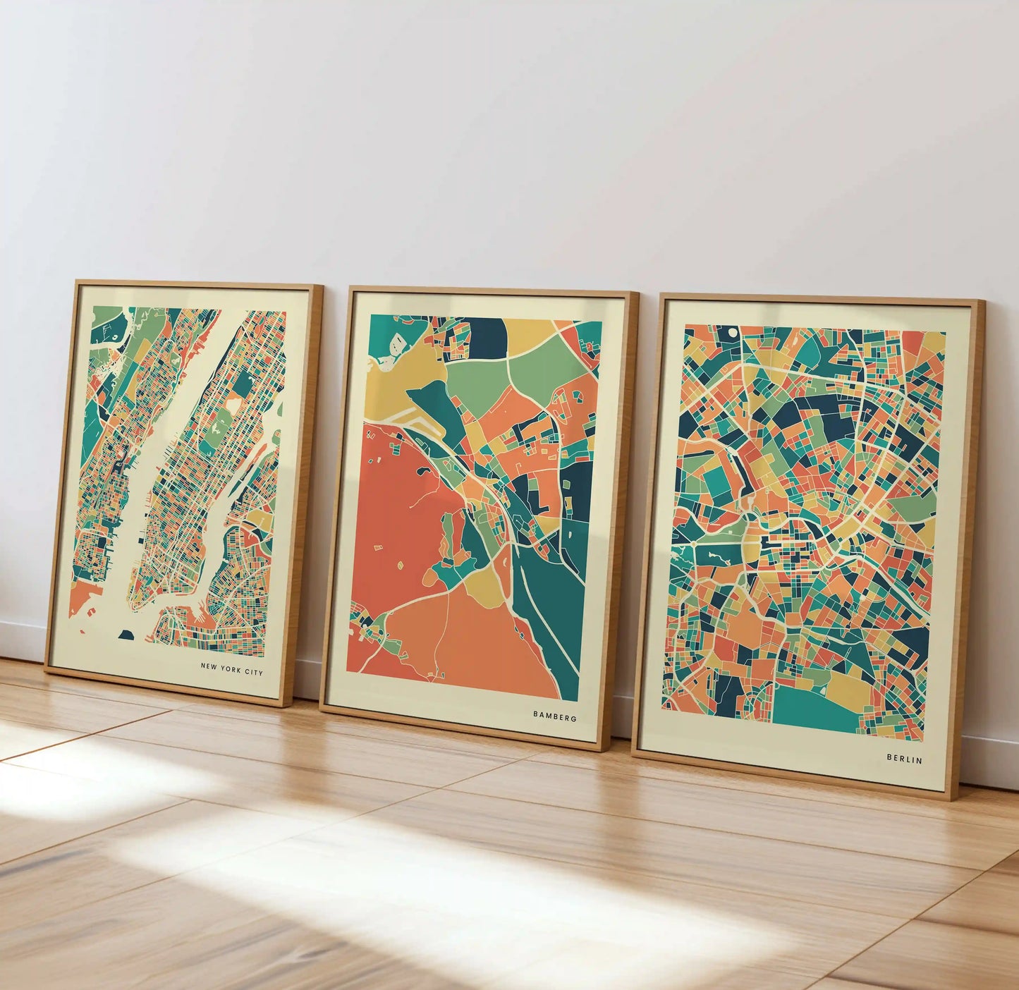 Bamberg Stadtkarte Poster – Polychroma Modern Art Print