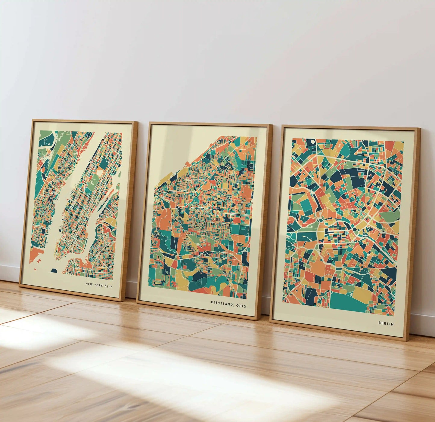 Cleveland, Ohio Stadtkarte Poster – Polychroma Modern Art Print