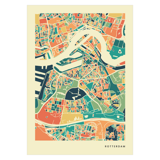 Rotterdam city map poster