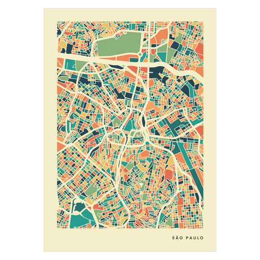 São Paulo city map poster