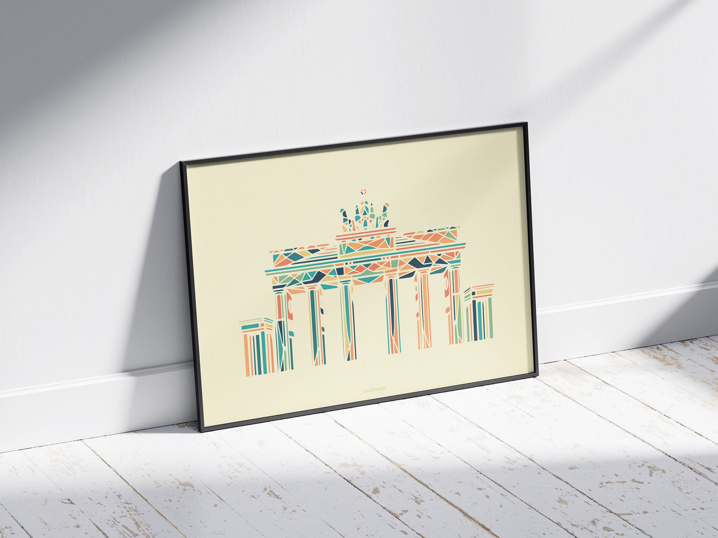 Vibrant Brandenburg Gate Art Print - Historical Landmark Illustration, Colorful Wall Decor for Modern Home