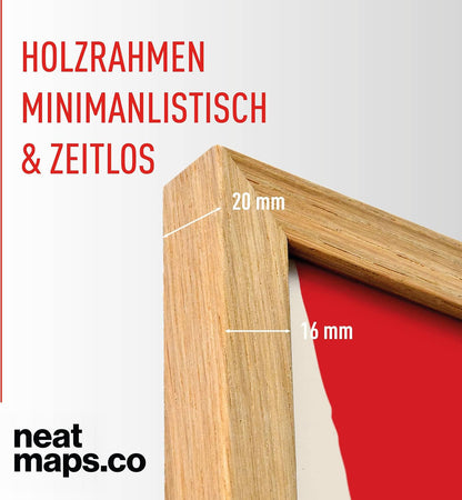 Holz-Bilderrahmen A4/A3/A2/A1 & 50×70 – Eiche, Schwarz, Weiß