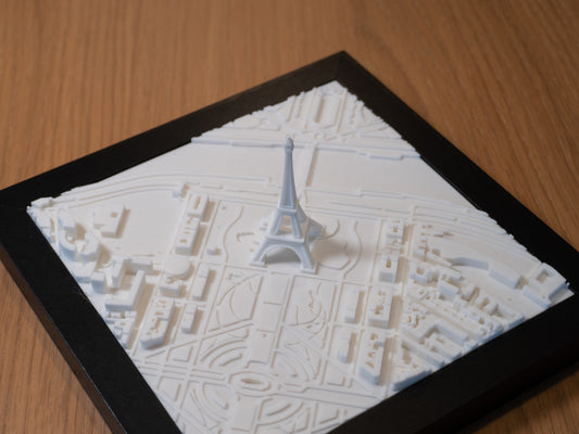 3D Printed Paris Cityscape with Eiffel Tower