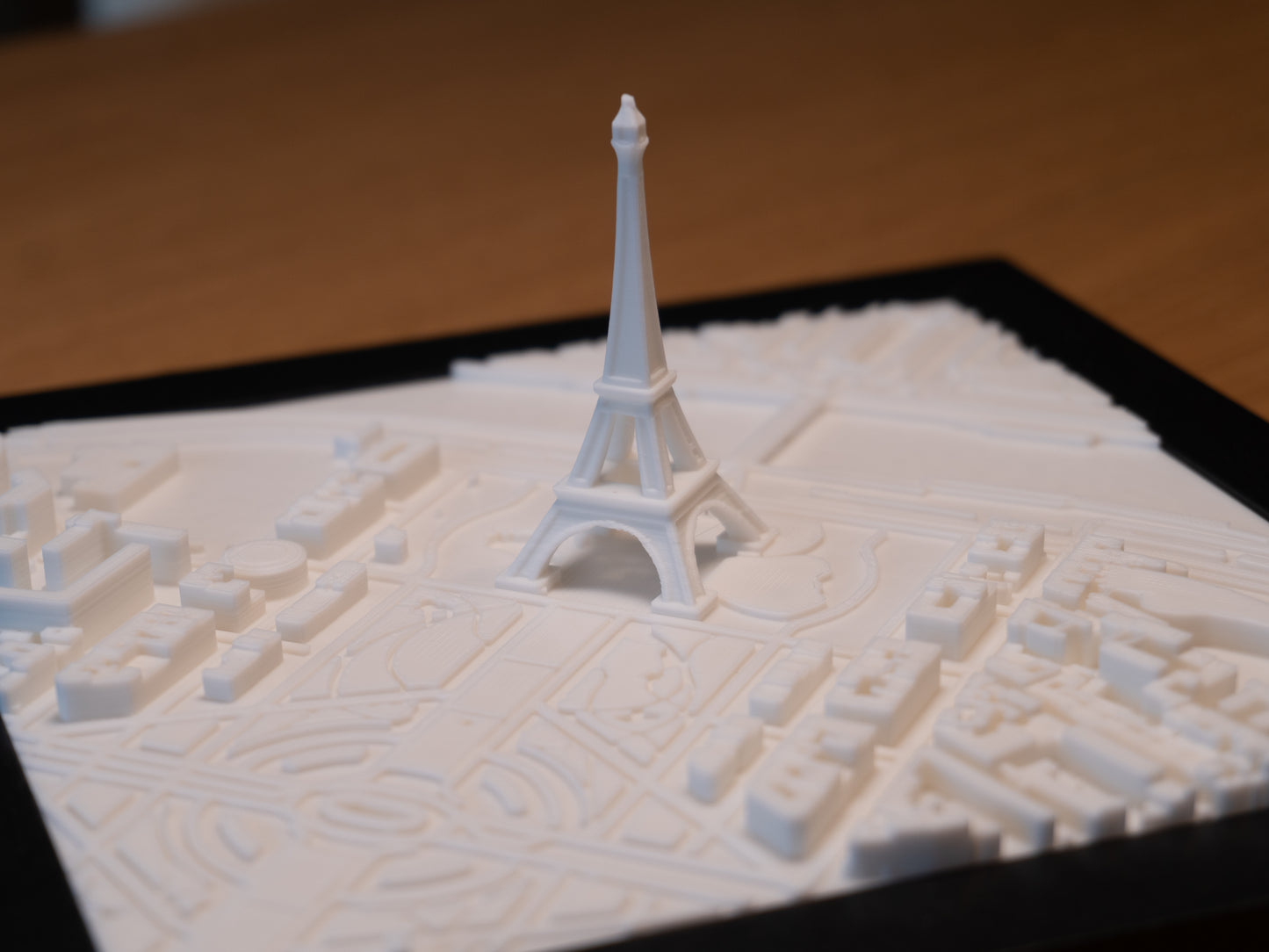 3D Printed Paris Cityscape with Eiffel Tower
