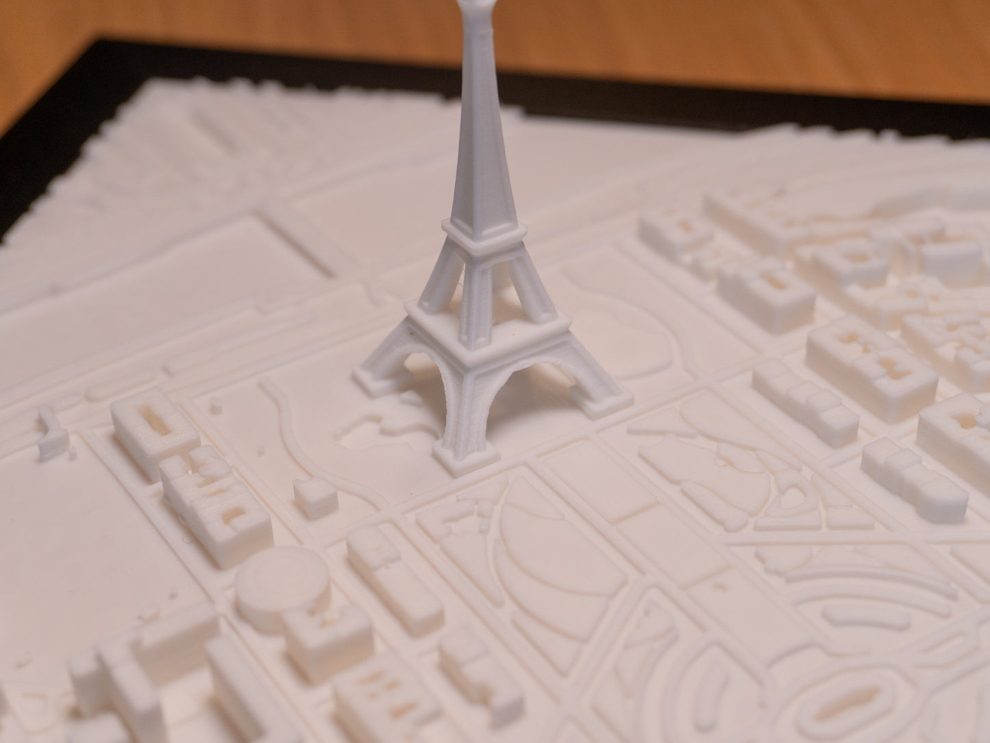 3D Printed Paris Cityscape with Eiffel Tower