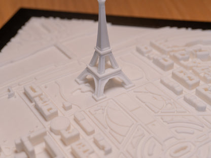 3D Printed Paris Cityscape with Eiffel Tower