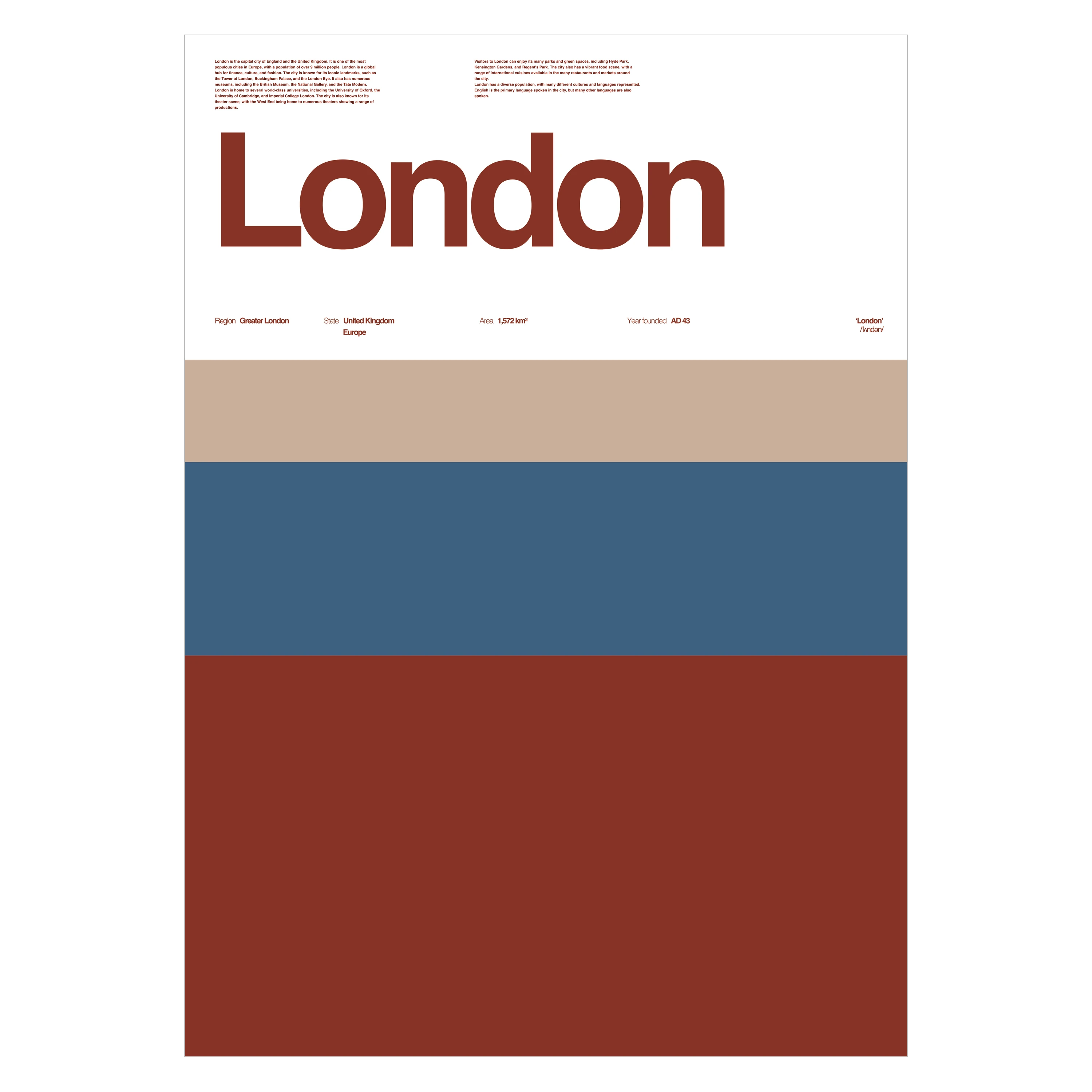 London Typographic City Poster – Minimalist A3 Wall Art