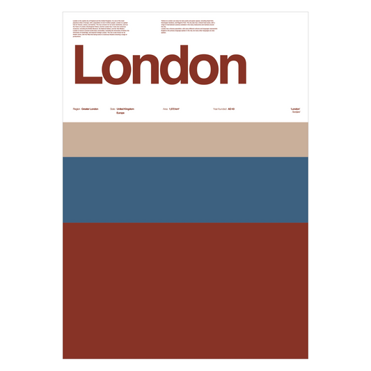 London Typographic City Poster – Minimalist A3 Wall Art