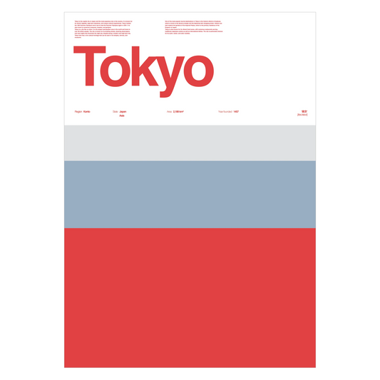 Tokyo Typographic City Poster – Minimalist A3 Wall Art