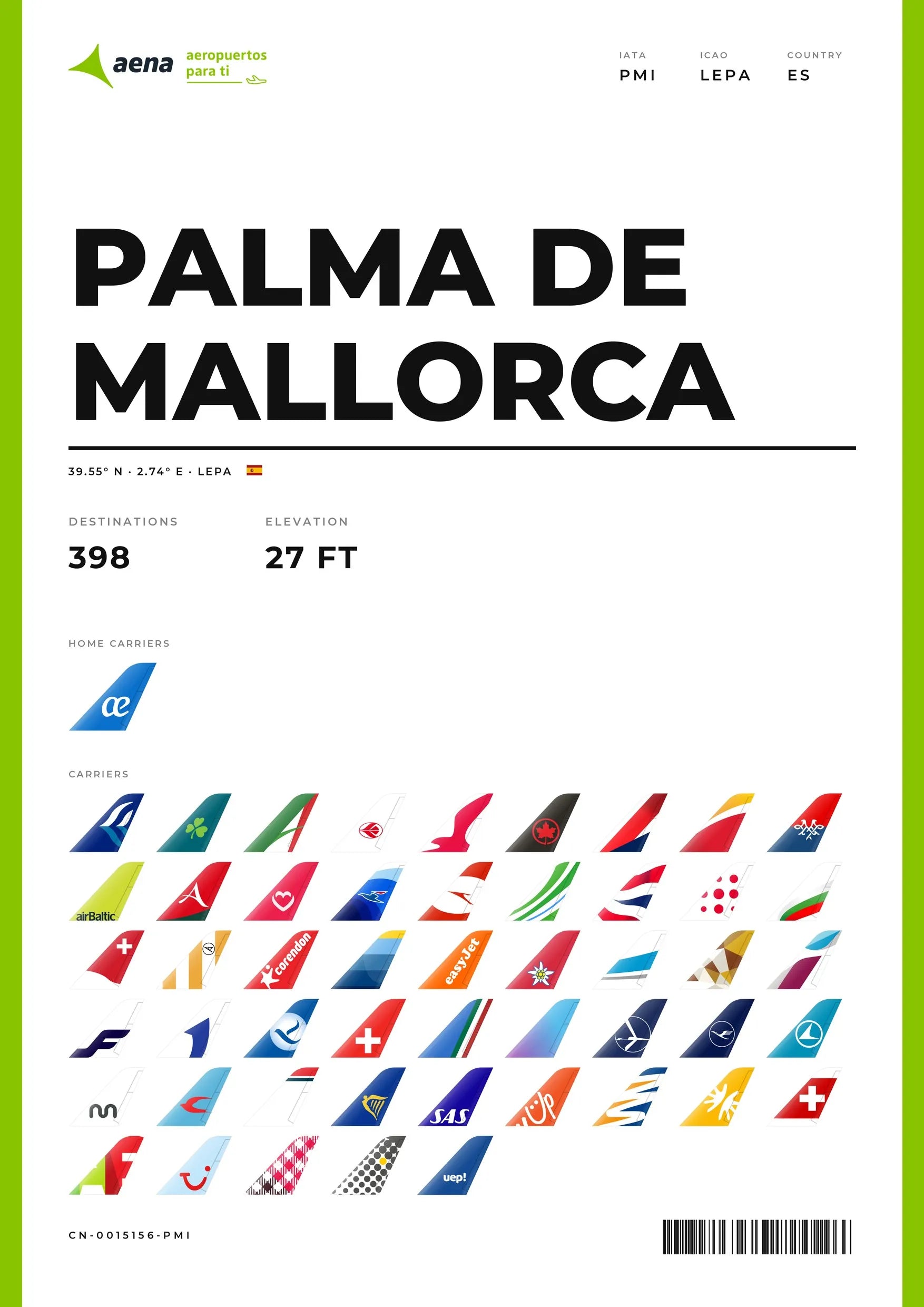 PALMA DE MALLORCA Flughafen Poster (PMI)
