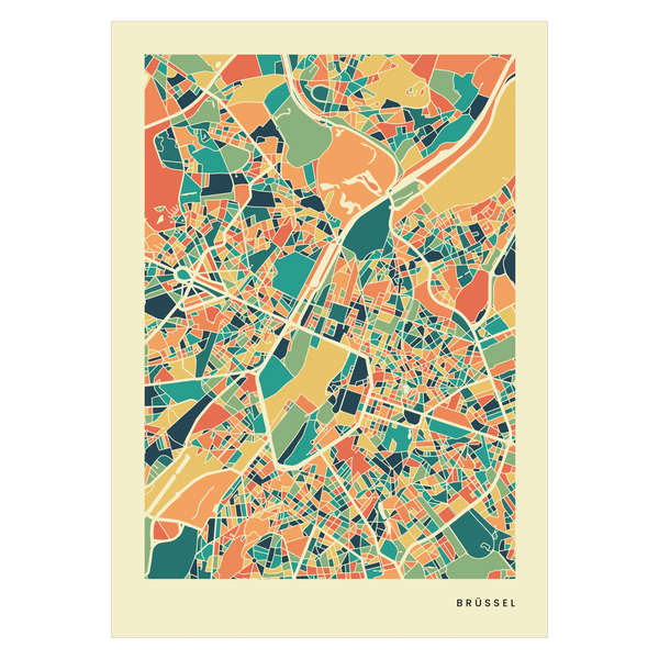 Bruessel city map poster
