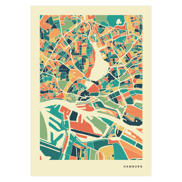 Hamburg city map poster
