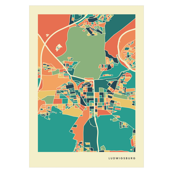 Ludwigsburg city map poster