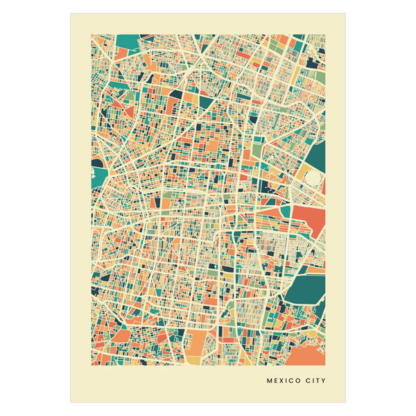 Mexico City city map poster