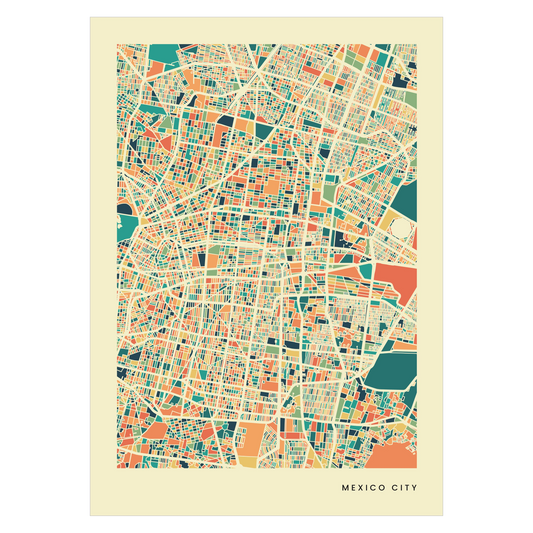Mexico City city map poster