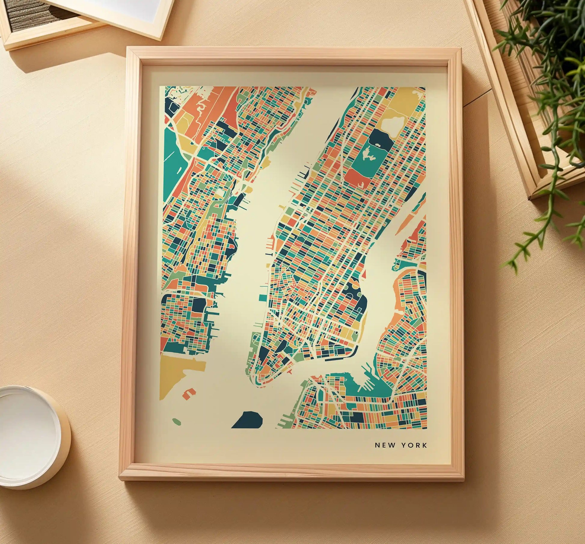 New York Stadtkarte Poster – Polychroma Modern Art Print