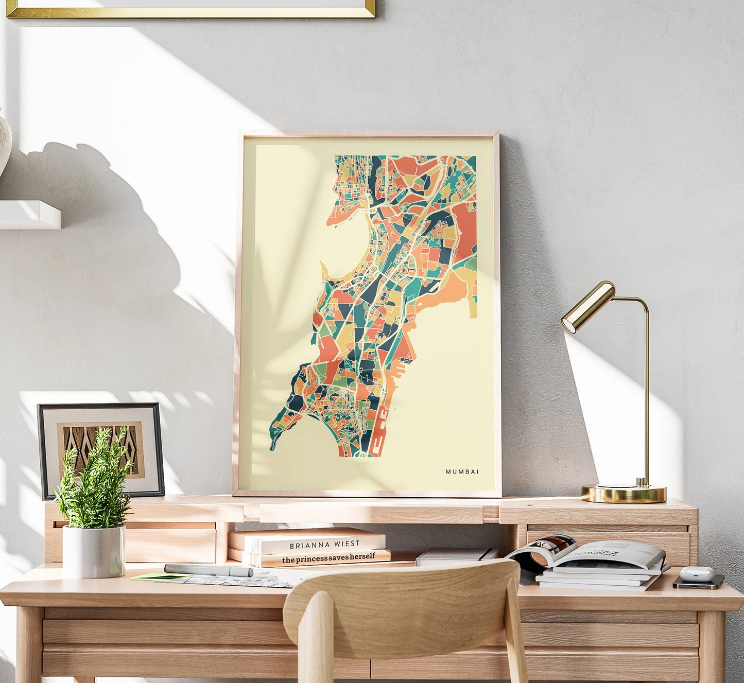 Mumbai Stadtkarte Poster – Polychroma Modern Art Print
