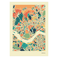 Seoul Stadtkarte Poster – Polychroma Modern Art Print