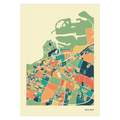 Malmö Stadtkarte Poster – Polychroma Modern Art Print