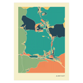 Albstadt Stadtkarte Poster – Polychroma Modern Art Print