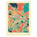 Sofia Stadtkarte Poster – Polychroma Modern Art Print