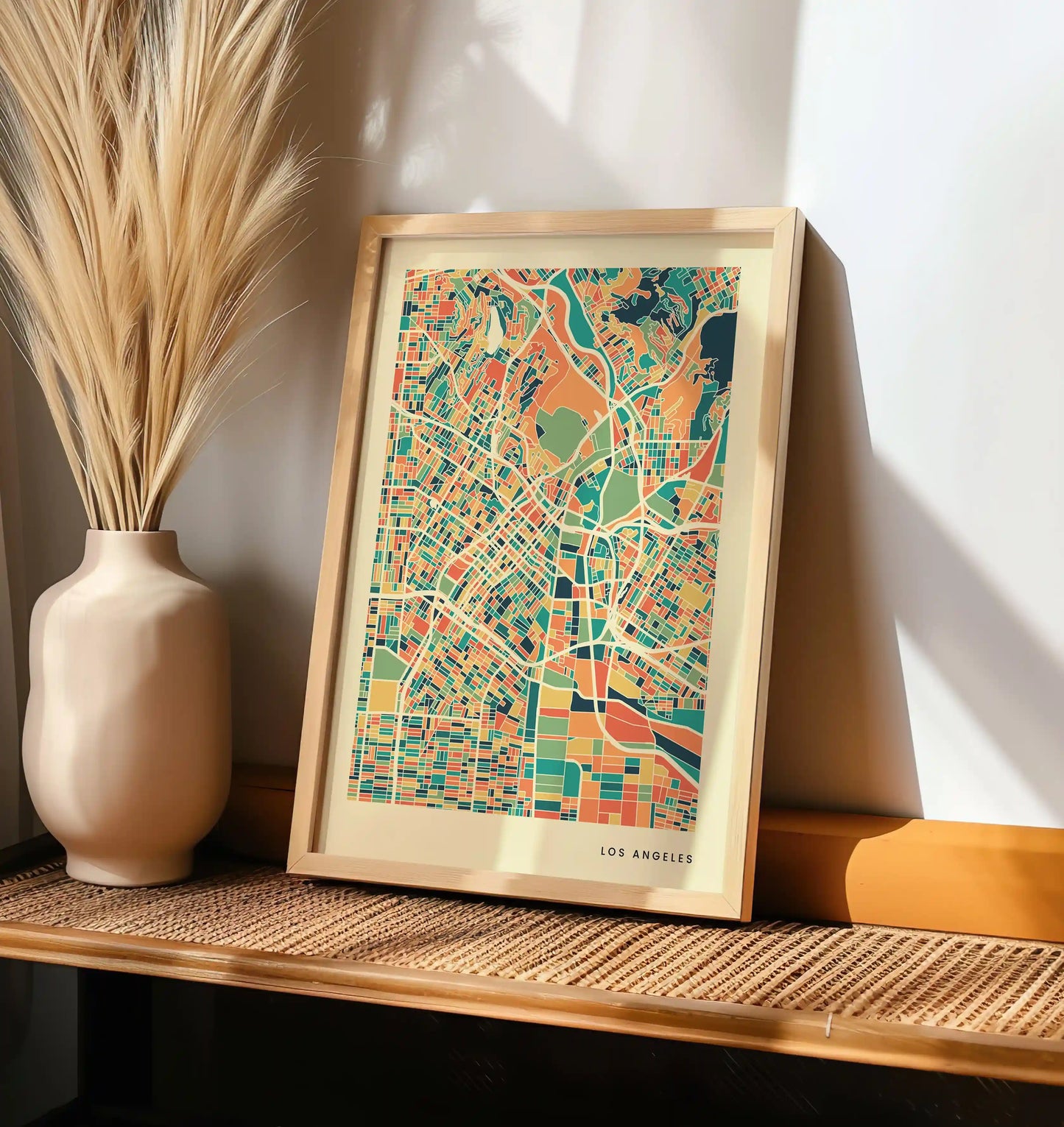 Los Angeles Stadtkarte Poster – Polychroma Modern Art Print