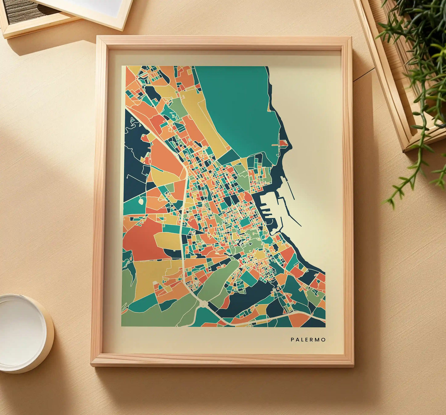 Palermo Stadtkarte Poster – Polychroma Modern Art Print