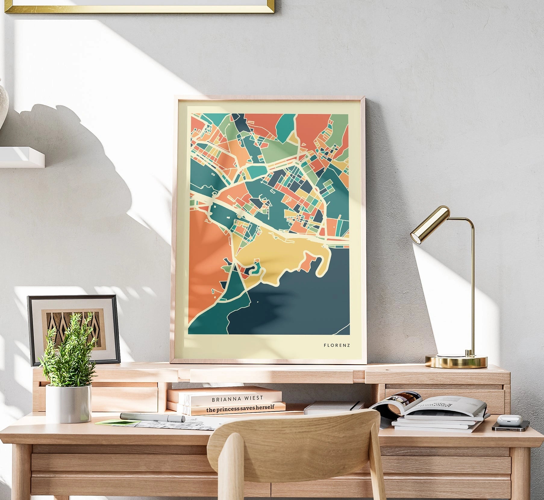 Florenz Stadtkarte Poster – Polychroma Modern Art Print