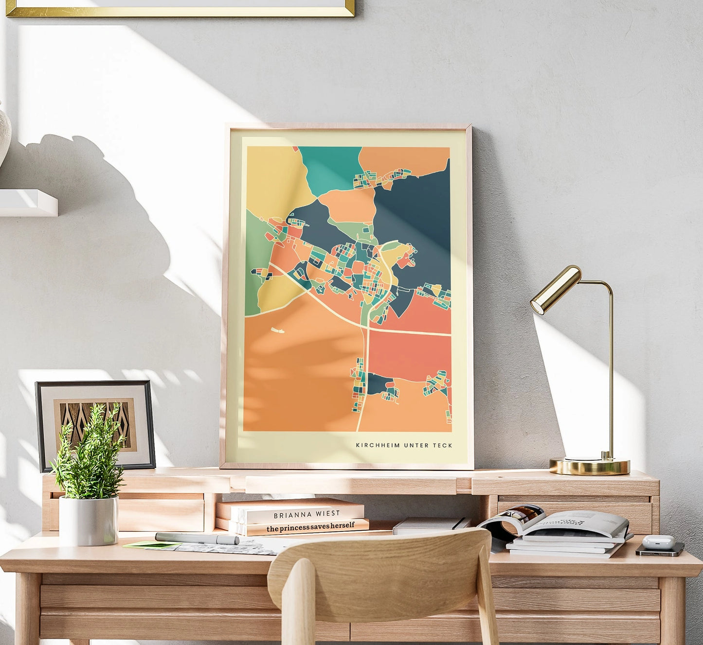 Kirchheim unter Teck Stadtkarte Poster – Polychroma Modern Art Print