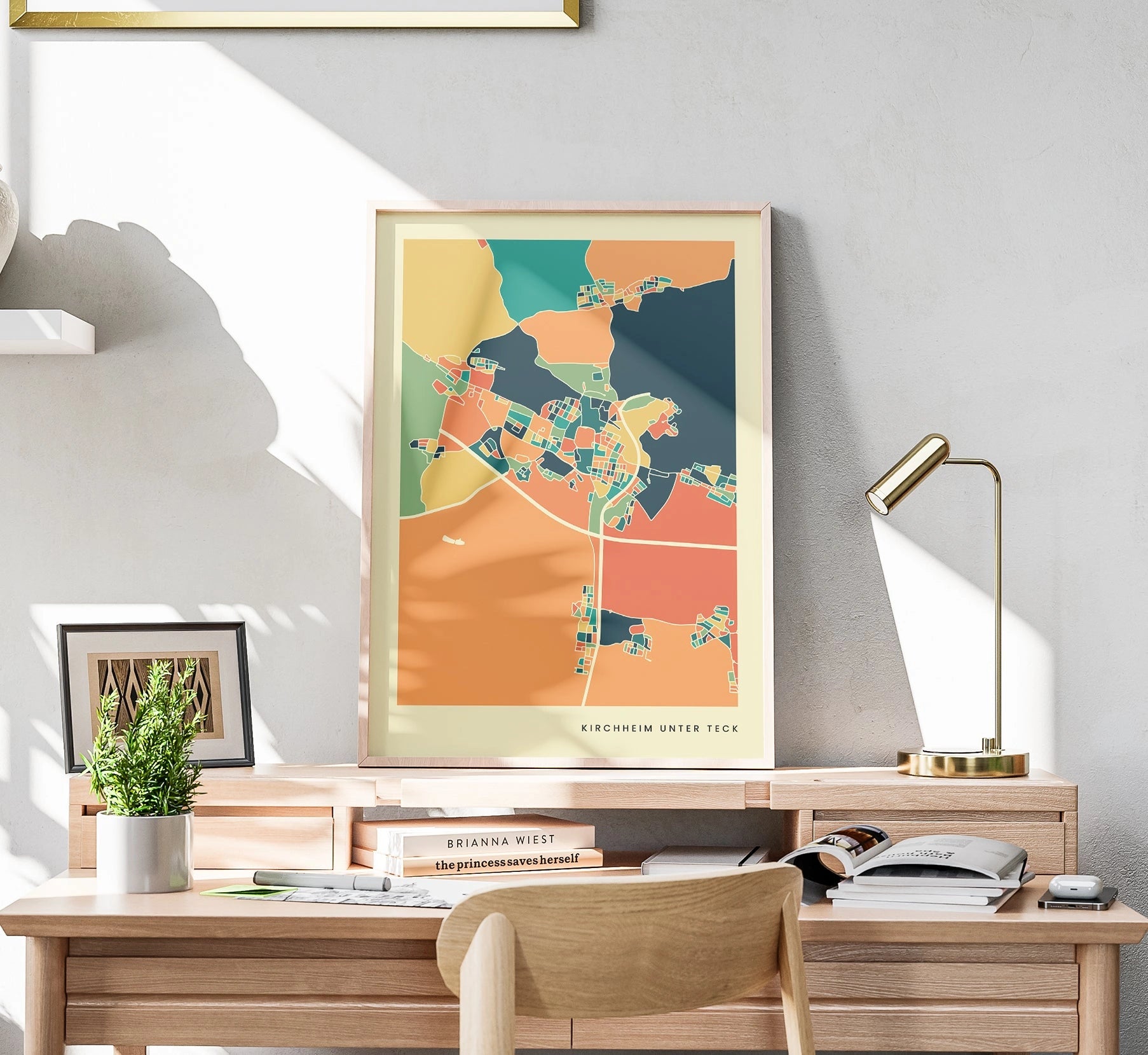 Kirchheim unter Teck Stadtkarte Poster – Polychroma Modern Art Print