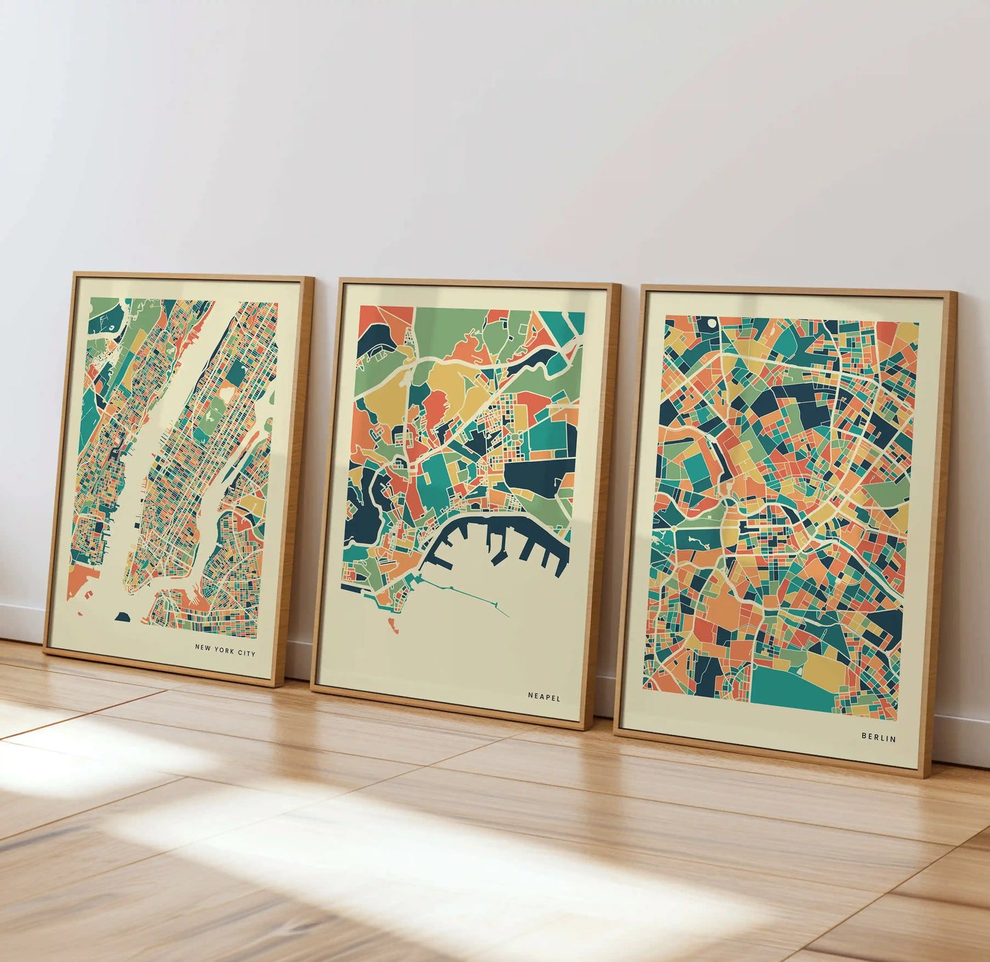 Neapel Stadtkarte Poster – Polychroma Modern Art Print