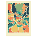 Ulm Stadtkarte Poster – Polychroma Modern Art Print