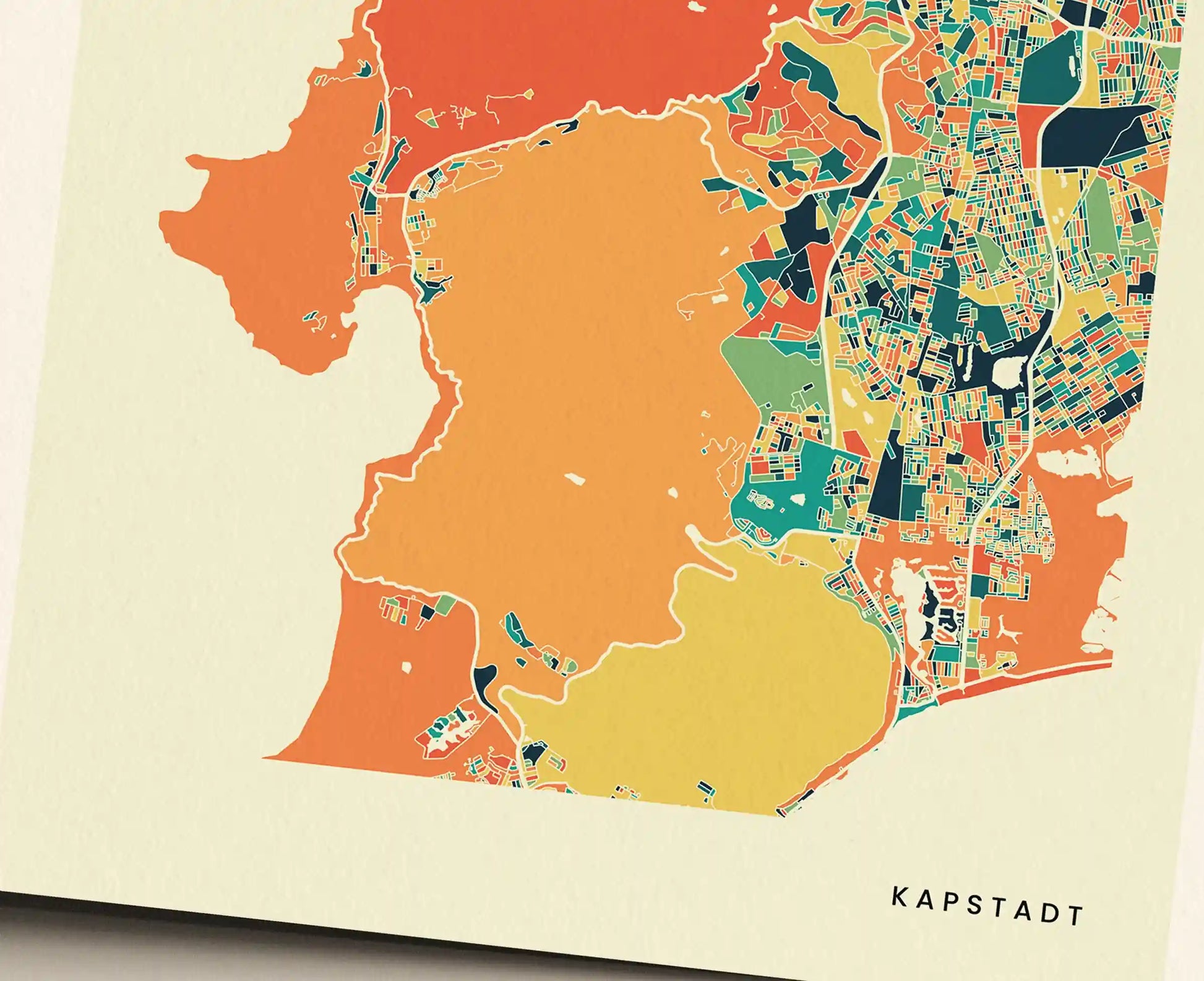 Kapstadt Stadtkarte Poster – Polychroma Modern Art Print