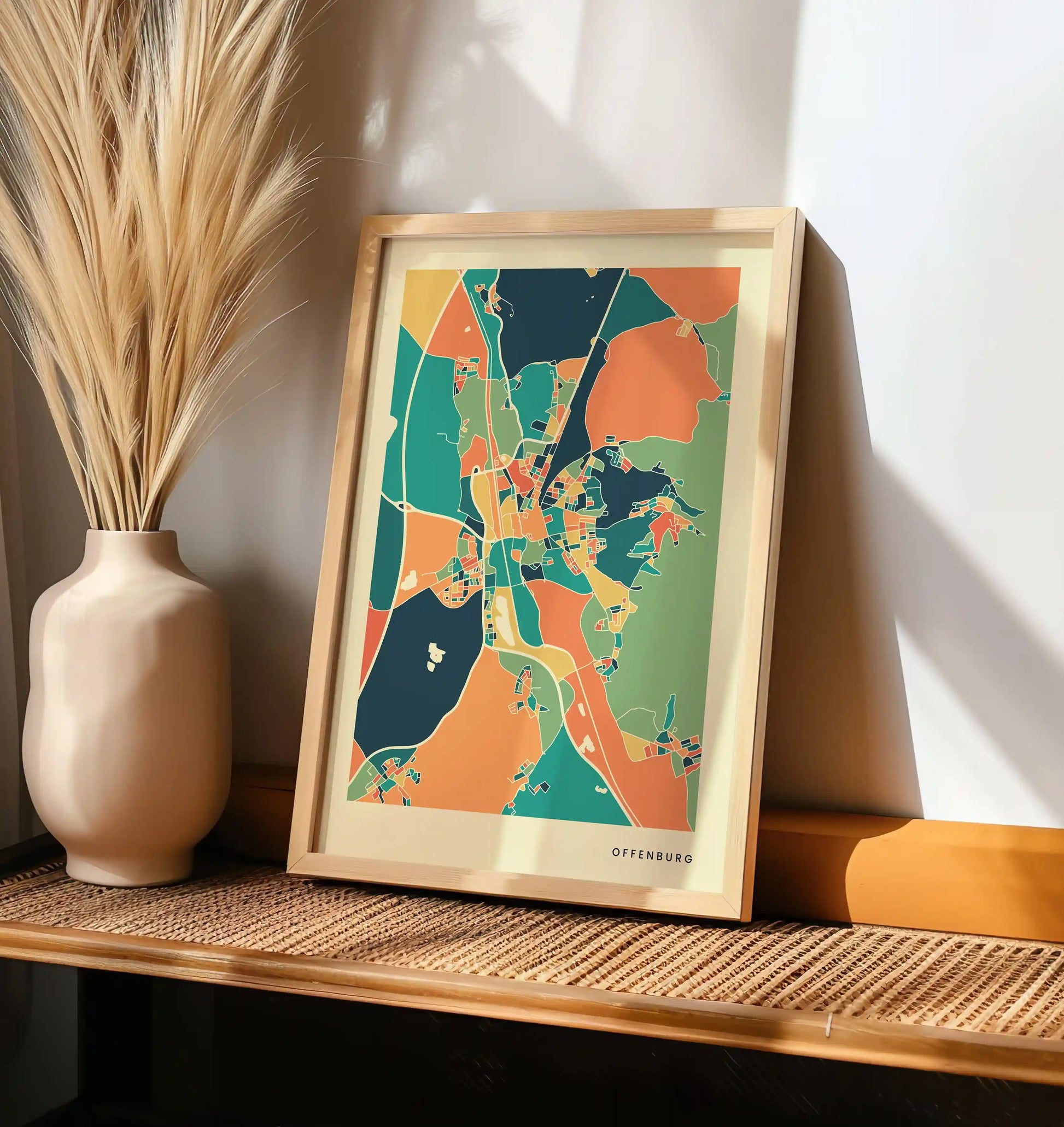 Offenburg Stadtkarte Poster – Polychroma Modern Art Print