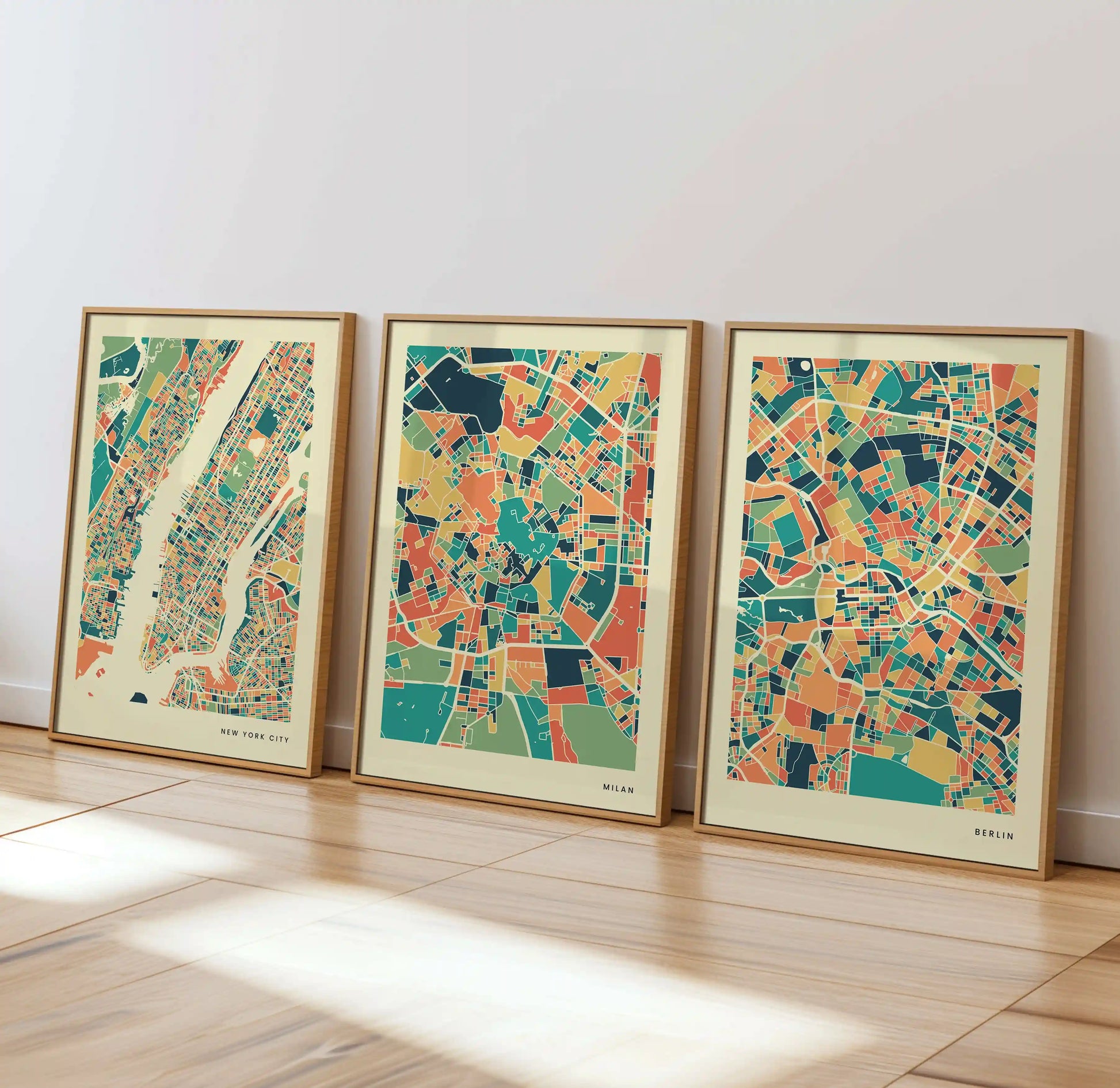 Milan Stadtkarte Poster – Polychroma Modern Art Print